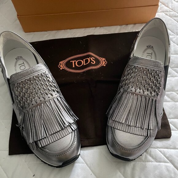 Tod's Shoes - **Tod's Silver Slip On's**